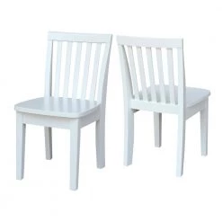 White Wood Kids Chair (Set of 2) by International Concepts -International Concepts Sales white international concepts kids chairs cc08 263p 4f 1000