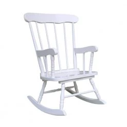 White Rocking Kids Chair by International Concepts