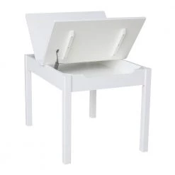 Jorden Lift-Top Storage 3-Piece White Kid's Table and Chair Set by International Concepts -International Concepts Sales white international concepts kids tables chairs k08 jt2532l cc105 2 1d 1000