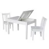 Jorden Lift-Top Storage 3-Piece White Kid's Table and Chair Set by International Concepts