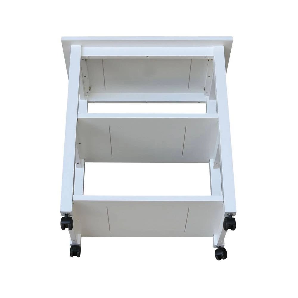White Solid Wood Kitchen Cart by International Concepts 4 White Solid Wood Kitchen Cart by International Concepts - Image 4