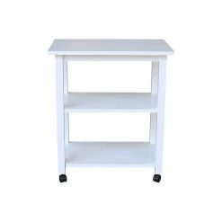 White Solid Wood Kitchen Cart by International Concepts