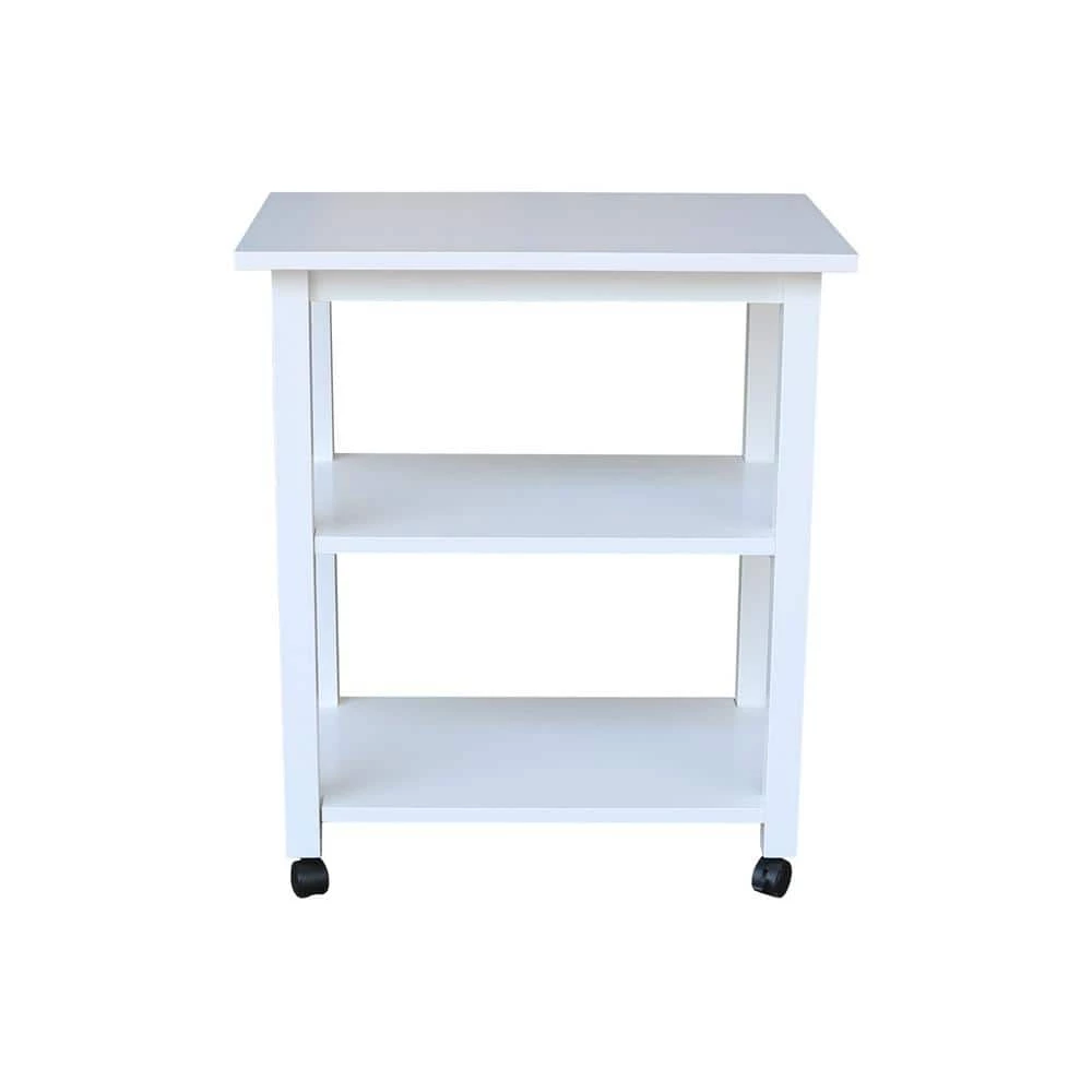 White Solid Wood Kitchen Cart by International Concepts 1 White Solid Wood Kitchen Cart by International Concepts