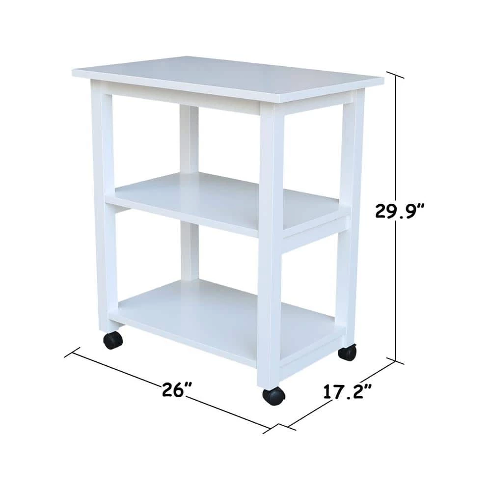 White Solid Wood Kitchen Cart by International Concepts 9 White Solid Wood Kitchen Cart by International Concepts - Image 9