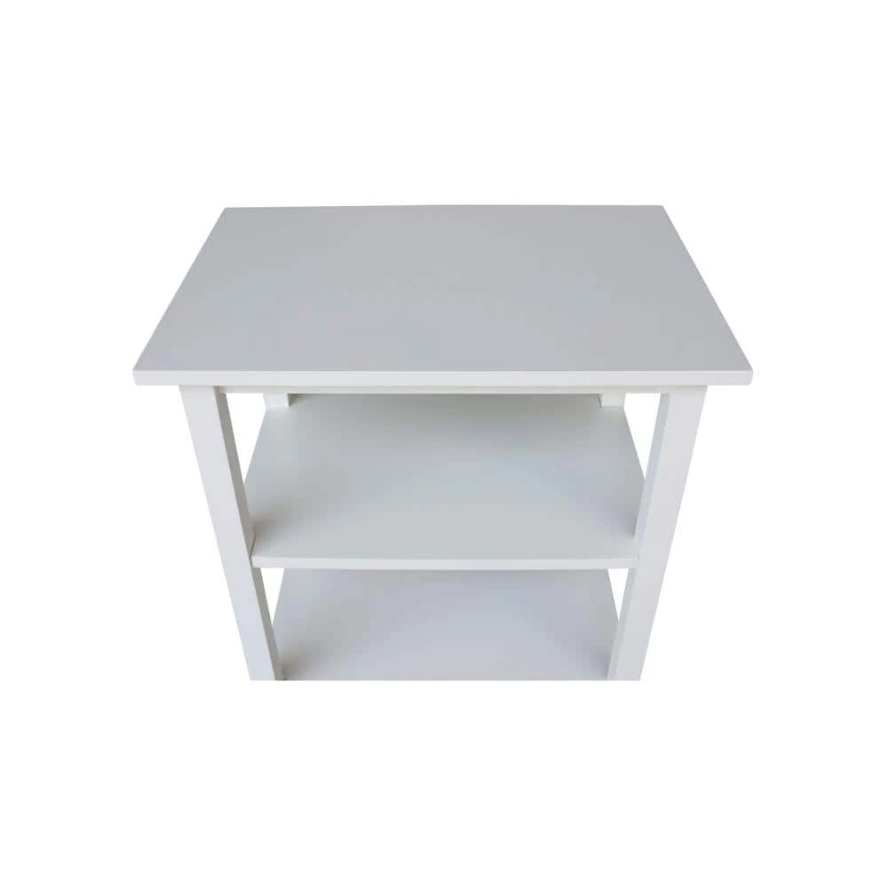 White Solid Wood Kitchen Cart by International Concepts 3 White Solid Wood Kitchen Cart by International Concepts - Image 3