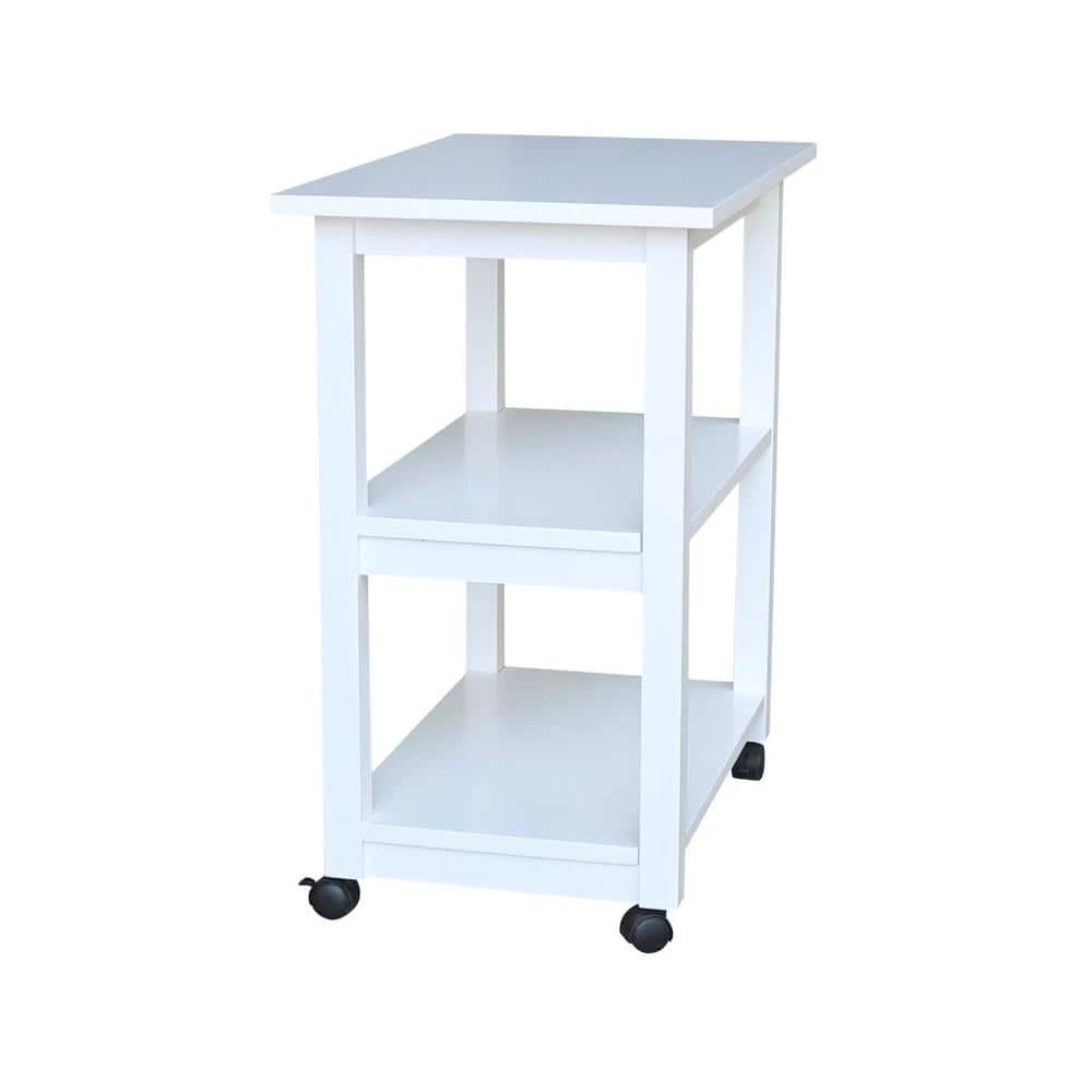 White Solid Wood Kitchen Cart by International Concepts 2 White Solid Wood Kitchen Cart by International Concepts - Image 2