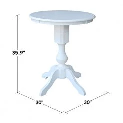 30 in. Sophia Round Solid Wood Gathering Table by International Concepts -International Concepts Sales white international concepts kitchen dining tables k08 30rt 11p c3 1000