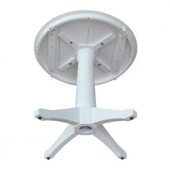 Olivia White Solid Wood 30 in. Round Pedestal Dining Table by International Concepts -International Concepts Sales white international concepts kitchen dining tables k08 30rt 27b 1d 1000