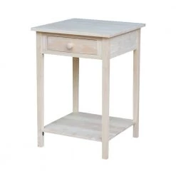 Unfinished Storage End Table by International Concepts -International Concepts Sales white wash international concepts end side tables ot 91 31 1000