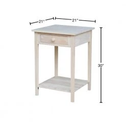 Unfinished Storage End Table by International Concepts -International Concepts Sales white wash international concepts end side tables ot 91 40 1000