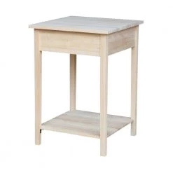 Unfinished Storage End Table by International Concepts -International Concepts Sales white wash international concepts end side tables ot 91 66 1000