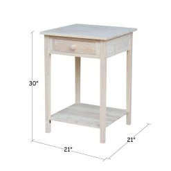 Unfinished Storage End Table by International Concepts -International Concepts Sales white wash international concepts end side tables ot 91 c3 1000